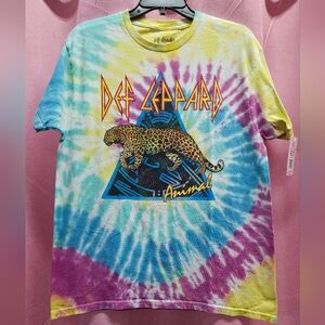 Def Leppard Tie-Dye 'Animal' Leopard Tshirt Sz M